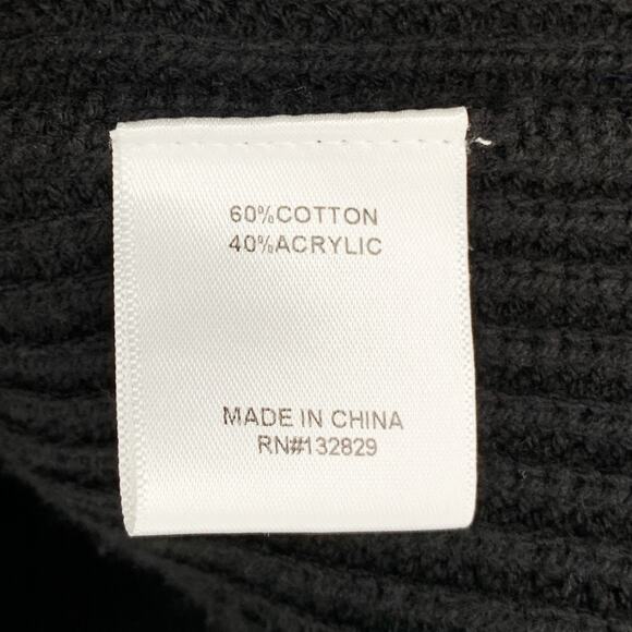 Lovers + Friends Norina Cardigan Dress Black Knit Gold Chain Trim Sweater Mini - Picture 9 of 9